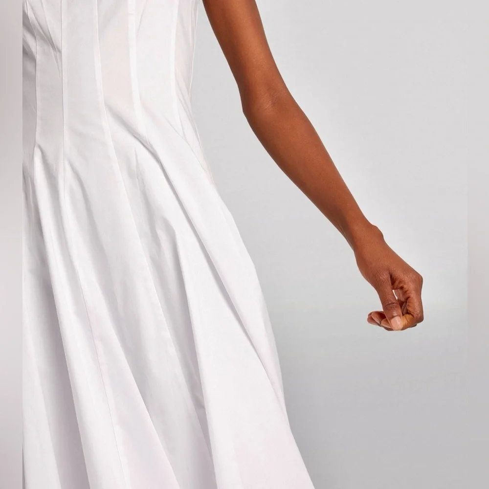 🌺🎉HP🎉🌺 NWT Staud Wells Midi Dress White - Picture 4 of 16